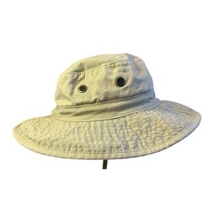 The Original Panama Jack sun safari bucket style hat Tan Cotton L chin strap